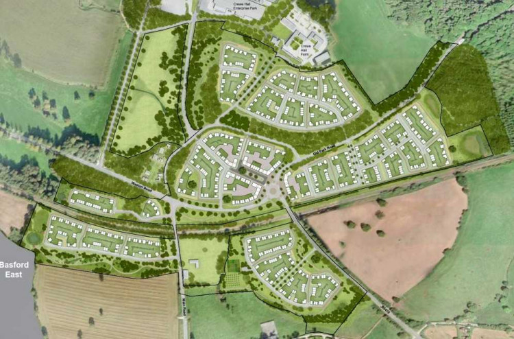 Outline plans for a new 650-home South Cheshire Growth Village in south-east Crewe will be considered by Cheshire East’s strategic planning board on Tuesday September 10 (Cheshire East Planning).