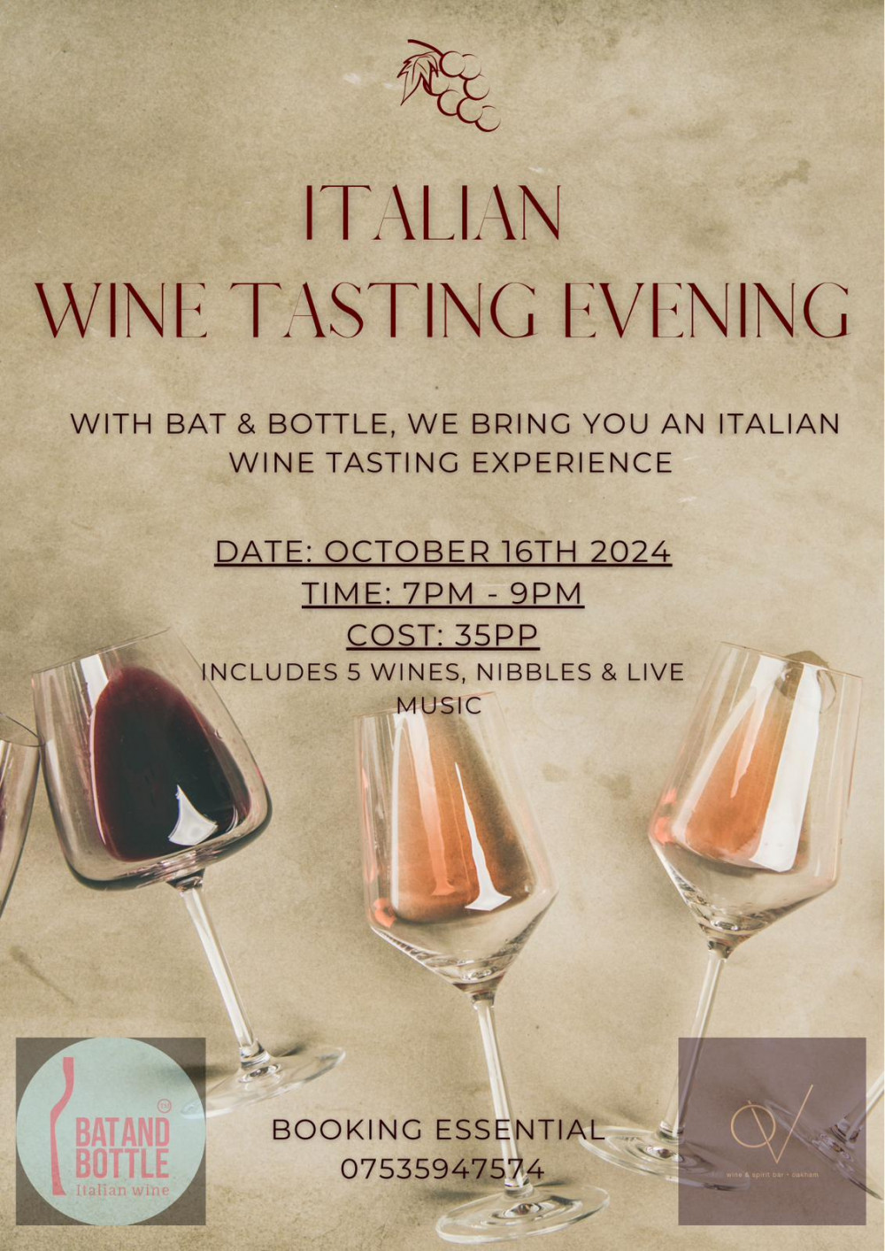 Italian Wine Tasting by Bat and Bottle at Ovation Wine Bar Italian Wine Tasting by Bat and Bottle at Ovation Wine Bar