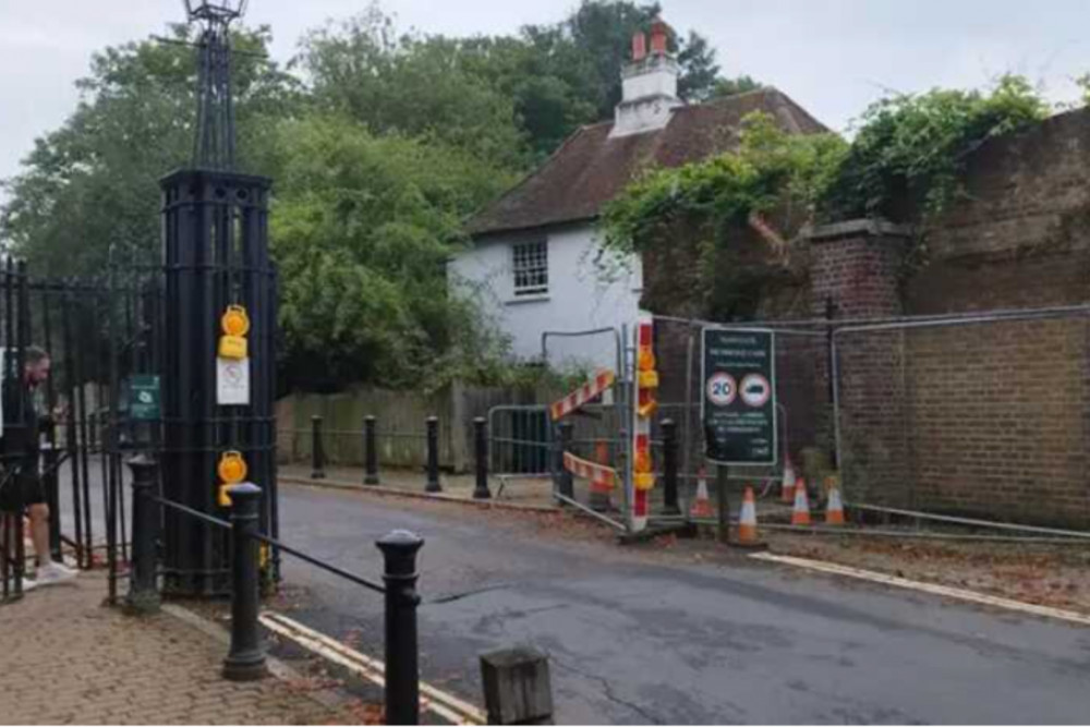 Part of the Ham Gate at Richmond Park has been left damage after a crash in 2023 but Royal Parks are planning to fully repair it (credit: Andrew M/Nextdoor).