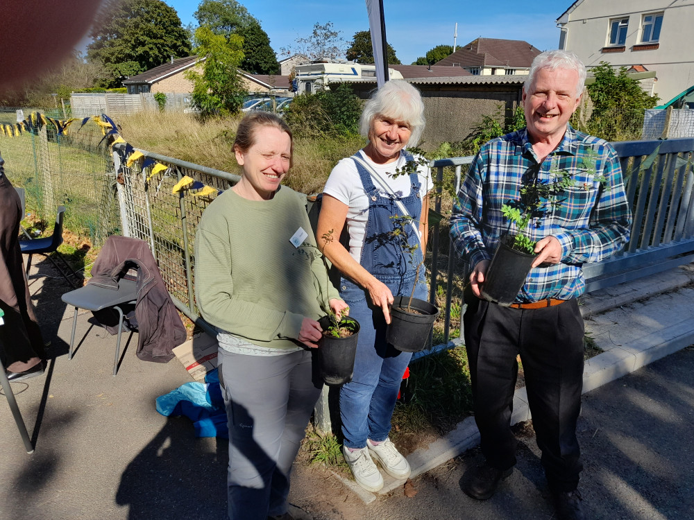 Here's Dinas Powys Wild about Nature with Chair of library Trustees Chris Franks. [right]