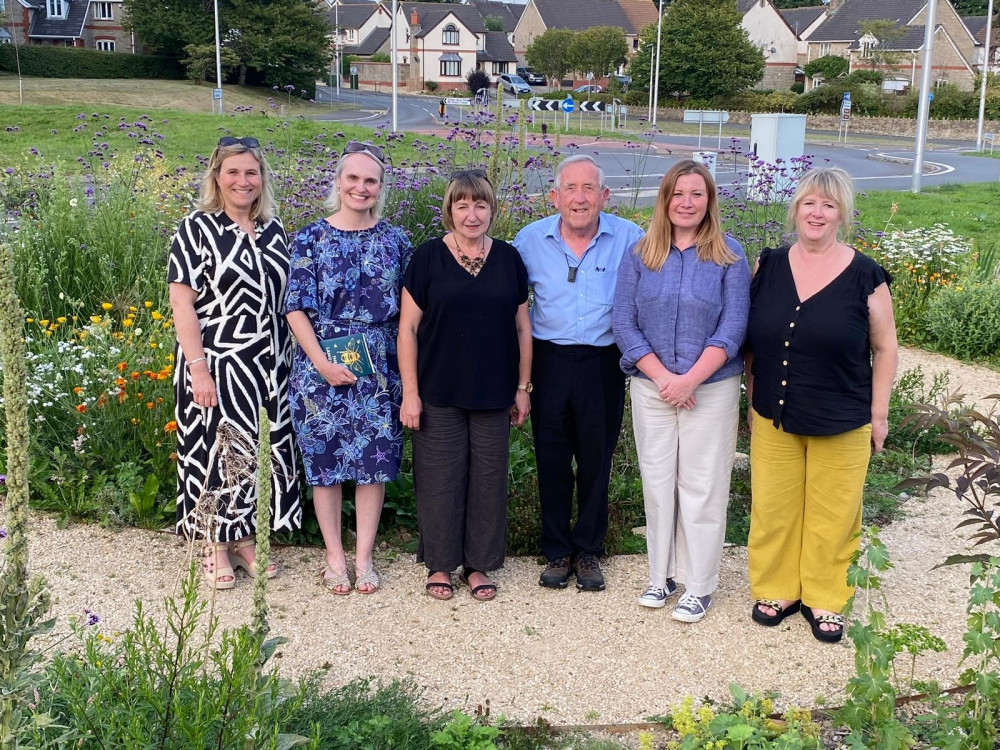 Cllr Gwyn John and guests at the opening. 