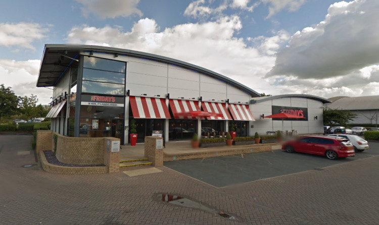 The branch of TGI Fridays at Cheadle Royal has been put up for sale, as the restaurant chain's owner falls into administration (Image - Google Maps)