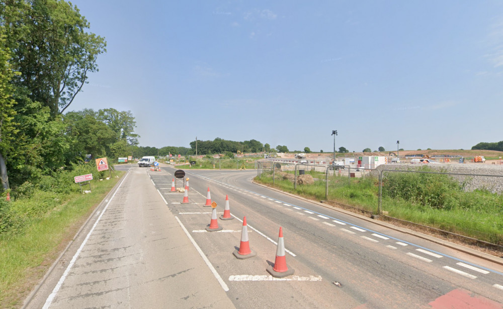 HS2 works around Stoneleigh Road in Stoneleigh (image via Google Maps)