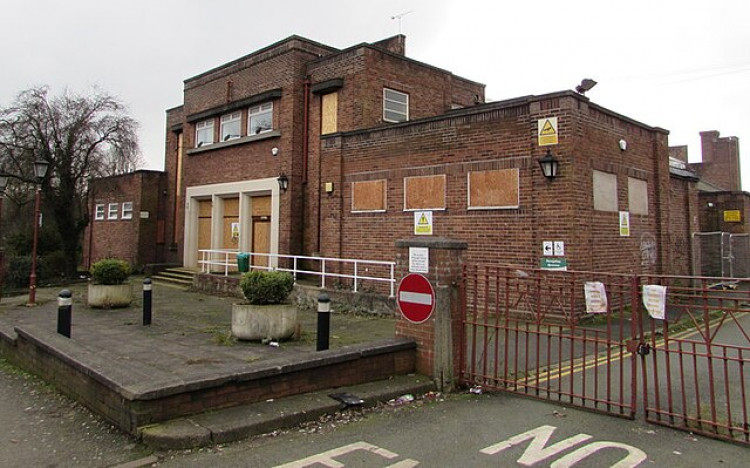 The old Crewe swimming baths, Flag Lane, has been derelict for the past eight years (Wiki Commons).