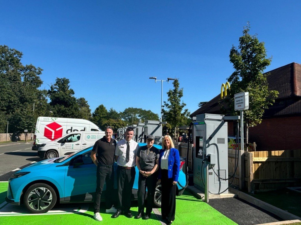 The new chargers have been unveiled at the Stratford Road McDonald's (image via McDonald's) The new chargers have been unveiled at the Stratford Road McDonald's (image via McDonald's)