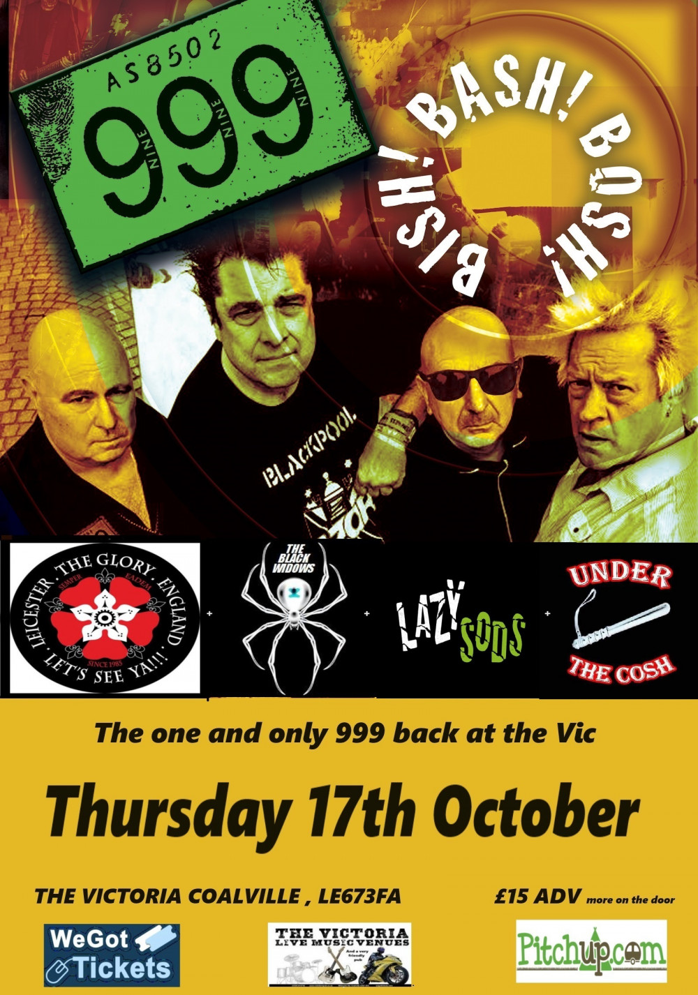 Punk Legends 999 playing live at the Victoria Bikers' Pub, Coalville, Leicestershire