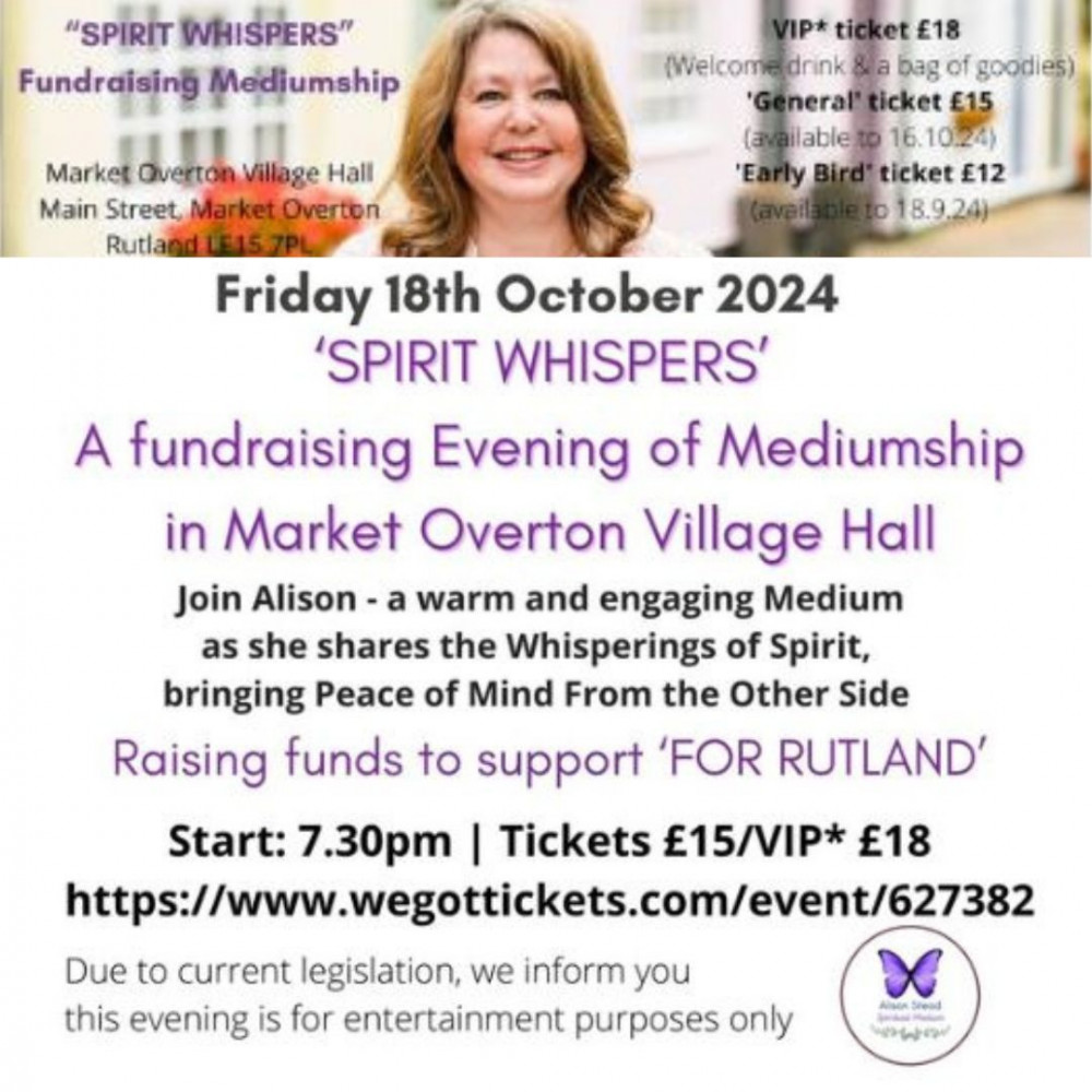 Spirit Whispers - a fundraising Evening of Mediumship Spirit Whispers - a fundraising Evening of Mediumship