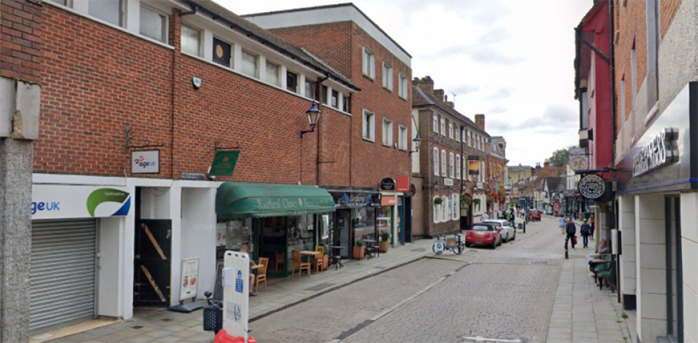 Sun Street was one of the worst hit in Hitchin with several inches of water getting into some shops.