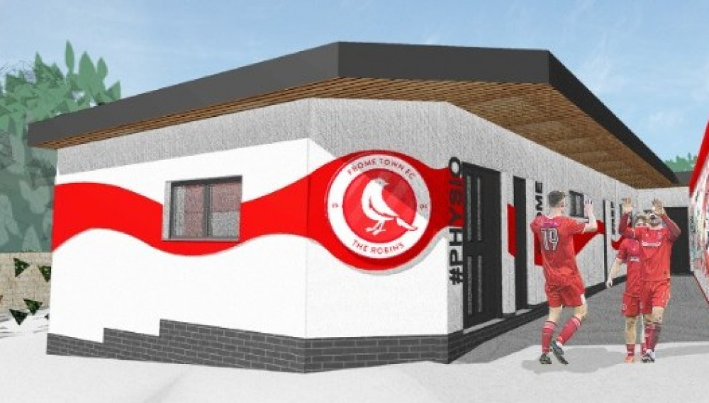 Artist's Impression Of New Changing Rooms At Frome Town Football Club. CREDIT: PAAD Architects Ltd.