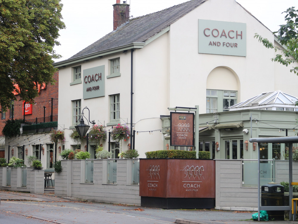 The Coach and Four has been featured in the Good Beer Guide (Wilmslow Nub News).