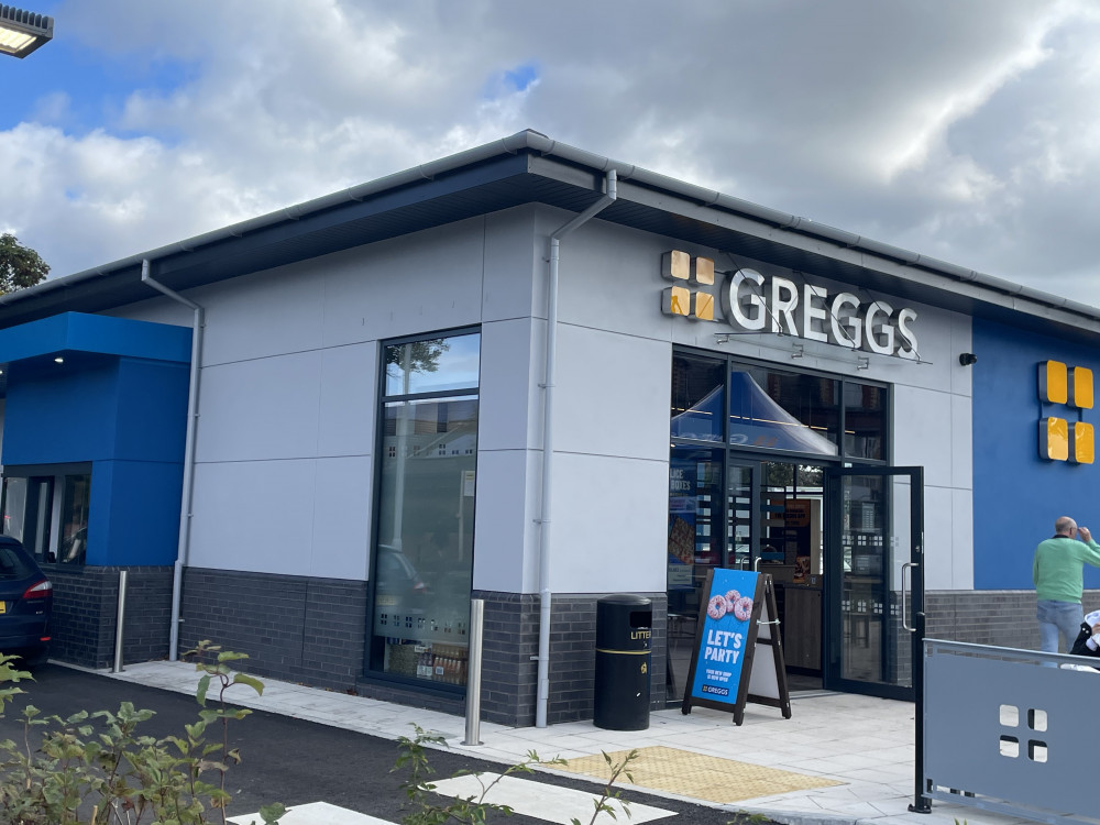 The new Greggs drive-thru in Cheadle Heath is now open (Images - Nub News)