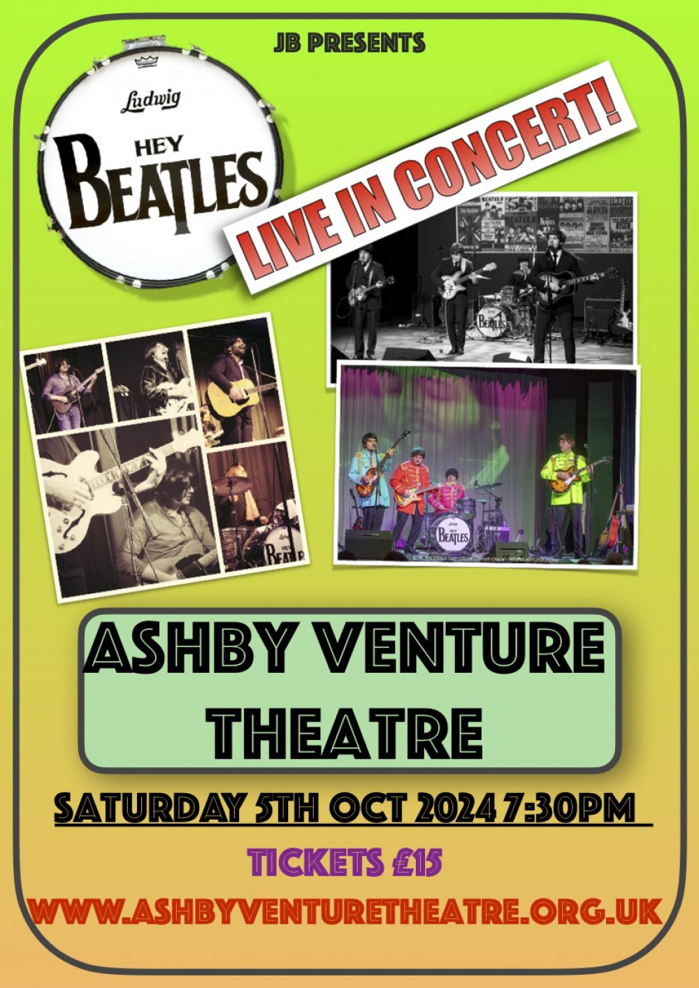 Hey Beatles! playing live at the Venture Theatre, North Street, Ashby-de-la-Zouch