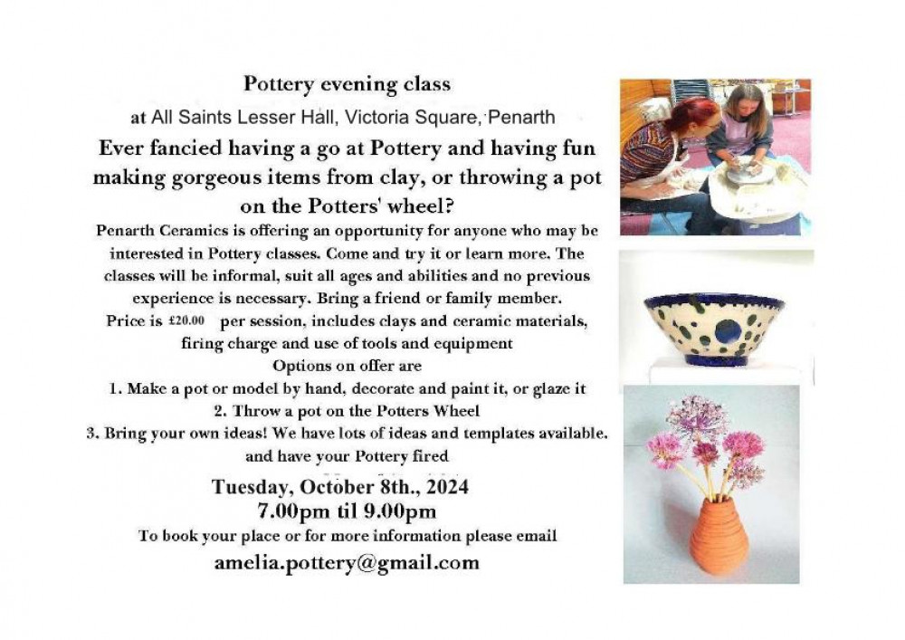 Pottery evening class Pottery evening class