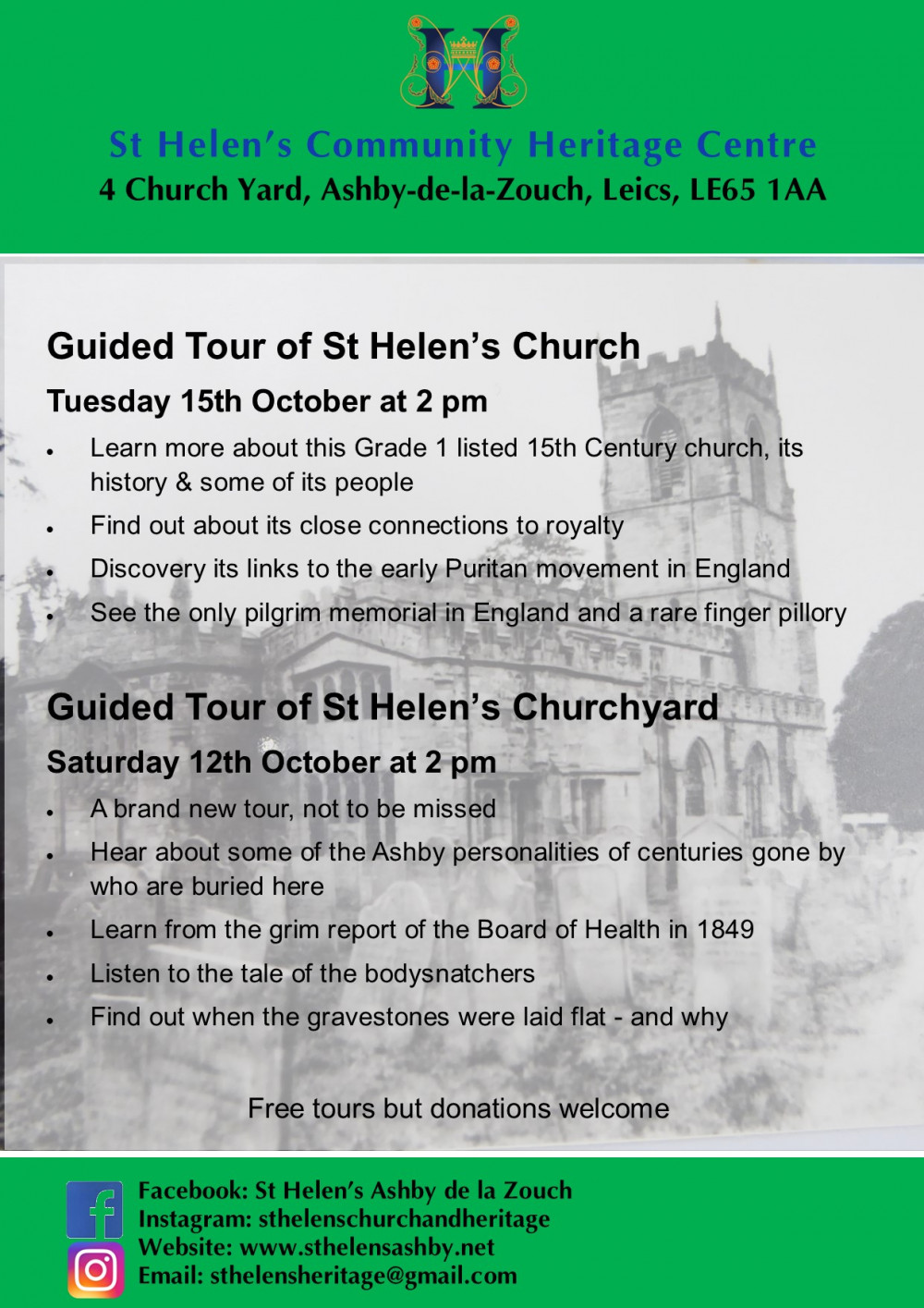 Guided Tour of St Helen's Church, Ashby, off South Street, Ashby de la Zouch