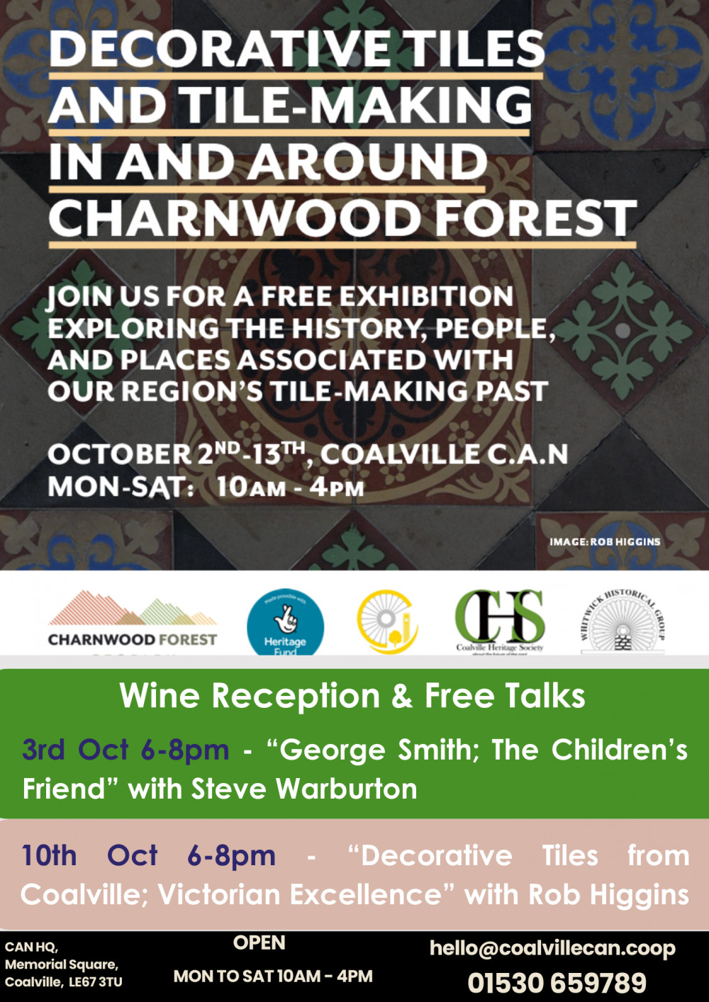 Exhibition - Decorative Tiles & Tile Making in and around Charnwood Forest at Coalville CAN