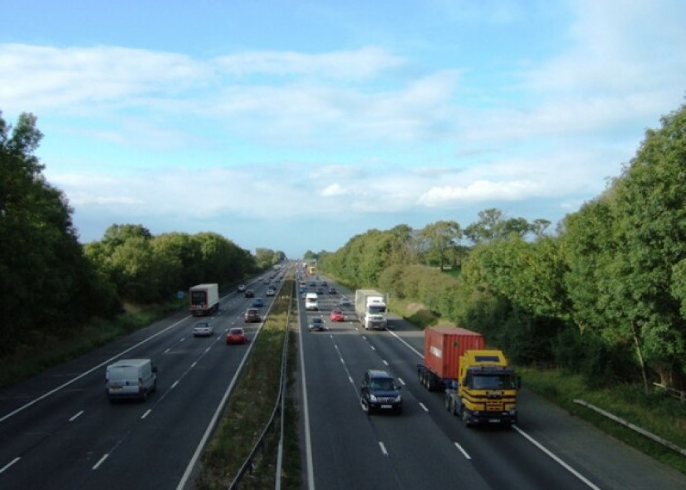 A mobile home broke down in lane one of the A500 at 2 pm near the Alsager turn. (Photo: Nub News)