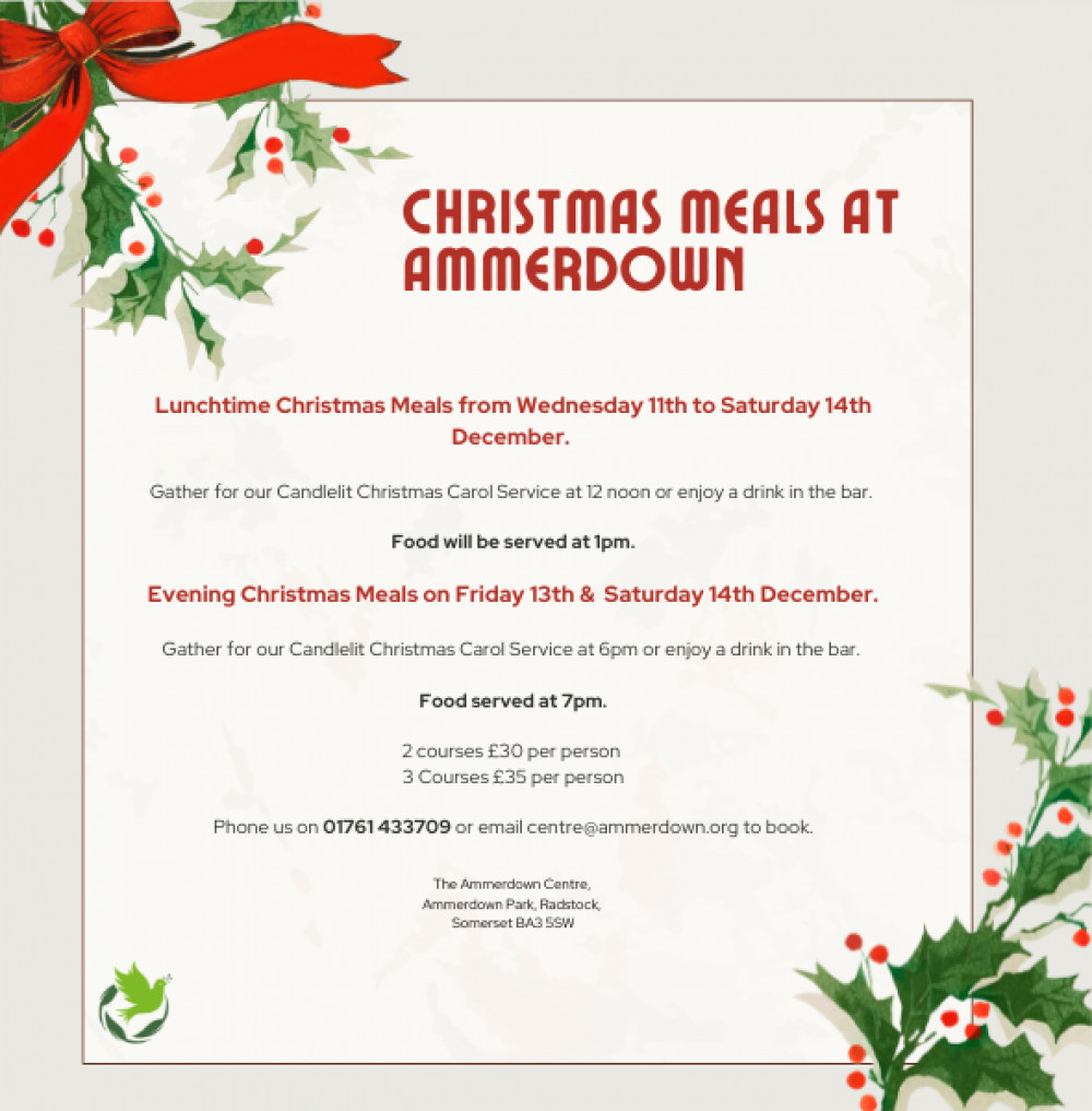 Christmas Meals at Ammerdown Christmas Meals at Ammerdown