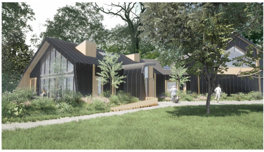 A CGI of the new community centre (image via Priory Pools Community Centre)