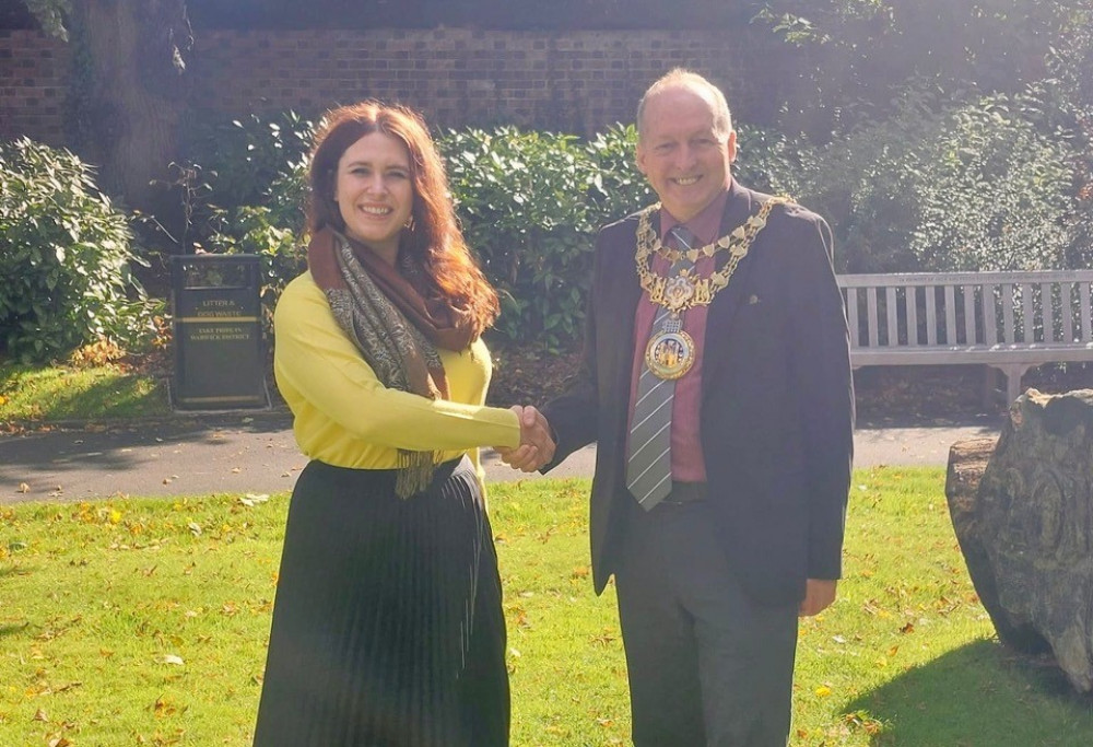 New town centre manager Kelly Scott with Mayor of Warwick Cllr Dave Skinner (image supplied)