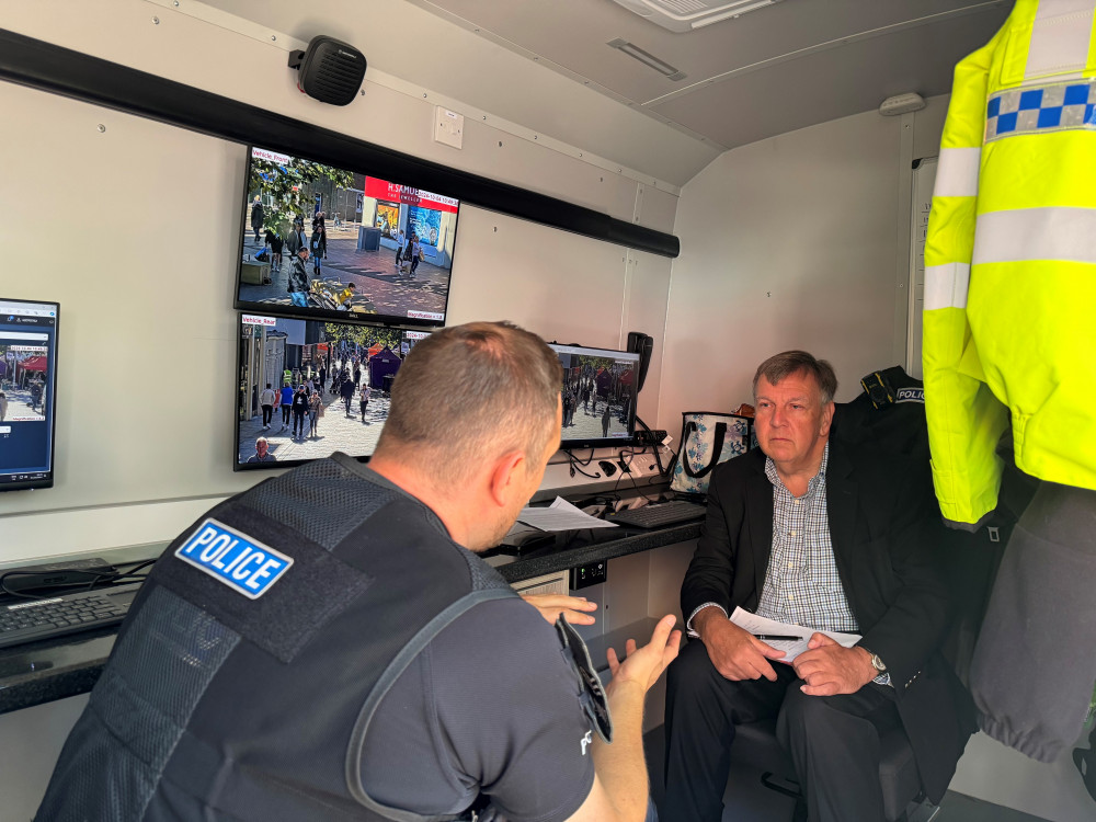 Maldon MP John Whittingdale joined officers as they deployed new live facial recognition vans in Chelmsford. (Photo: John Whittingdale)