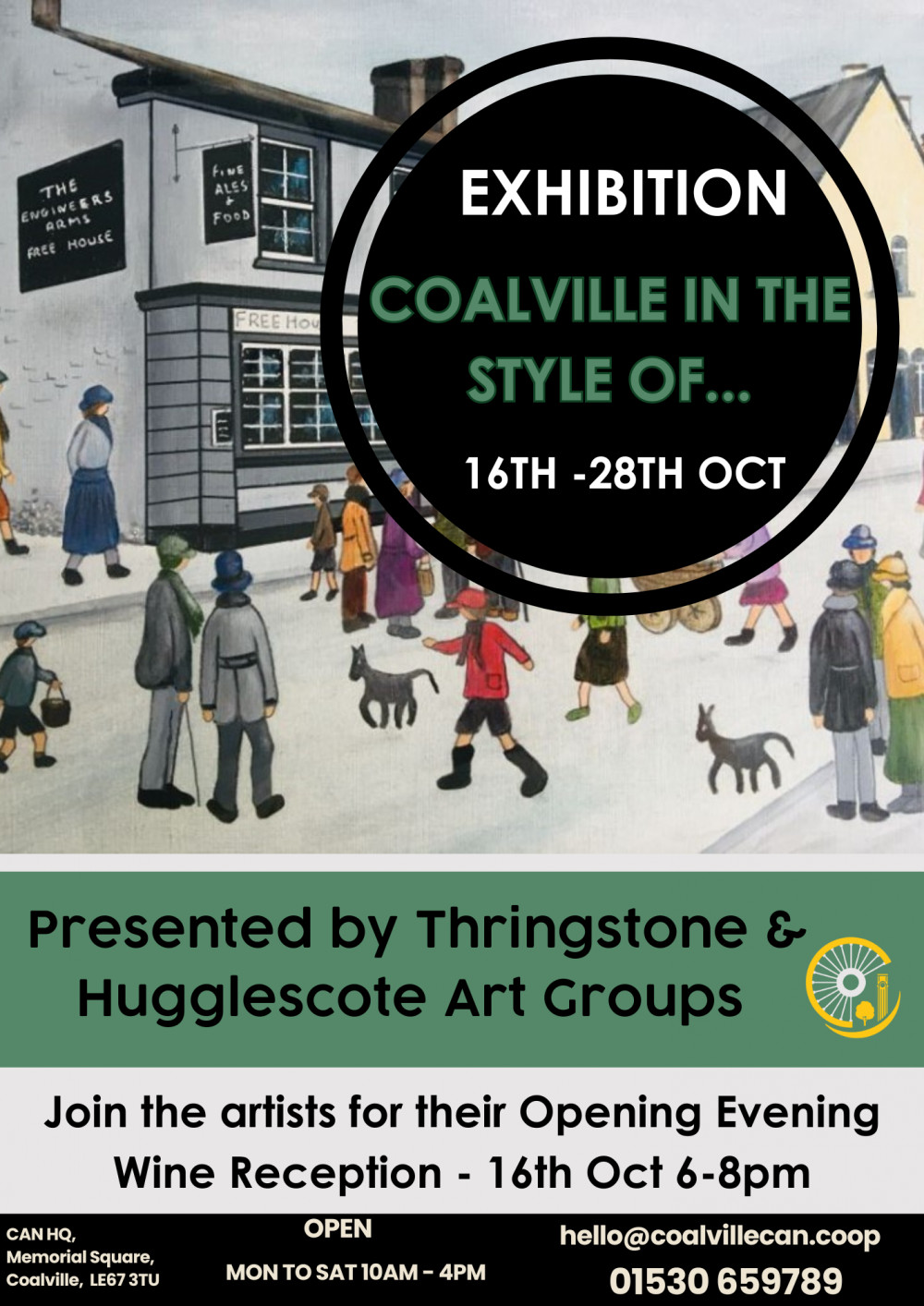 'Coalville in the style of' Exhibition at Coalville C.A.N, Memorial Square, Coalville 