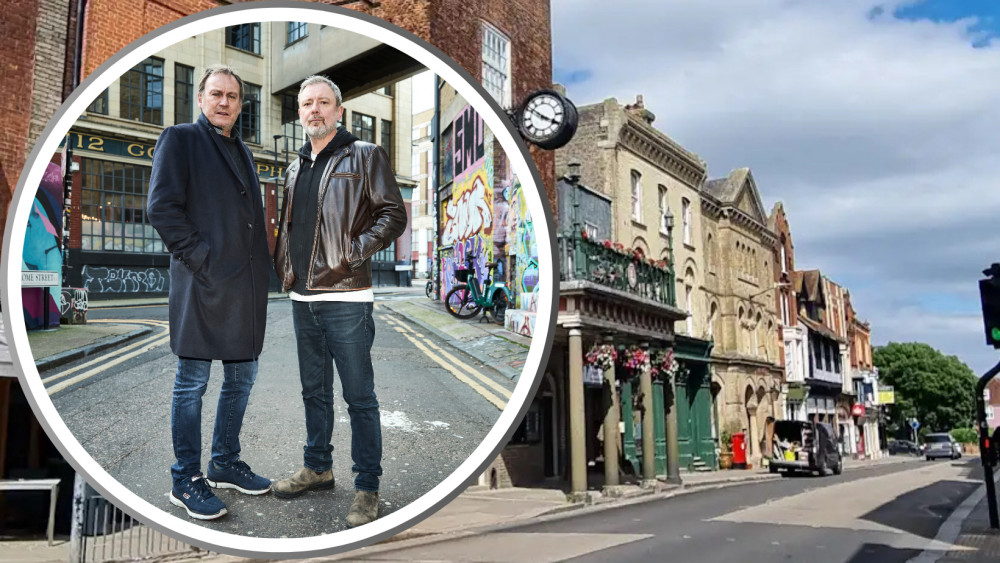 John Simm and Phil Glenister go on a journey to discover about themselves and their families, and it brings them both to Maldon. (Credit: ITV [left], Google Streetview [right].)