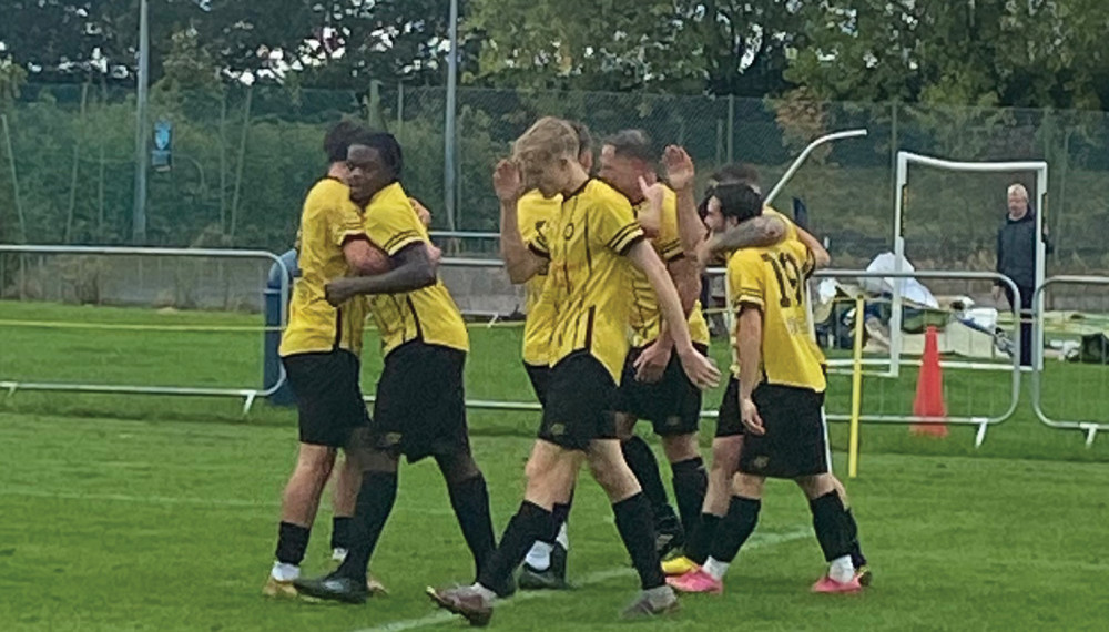 Rocks celebrate taking the lead.