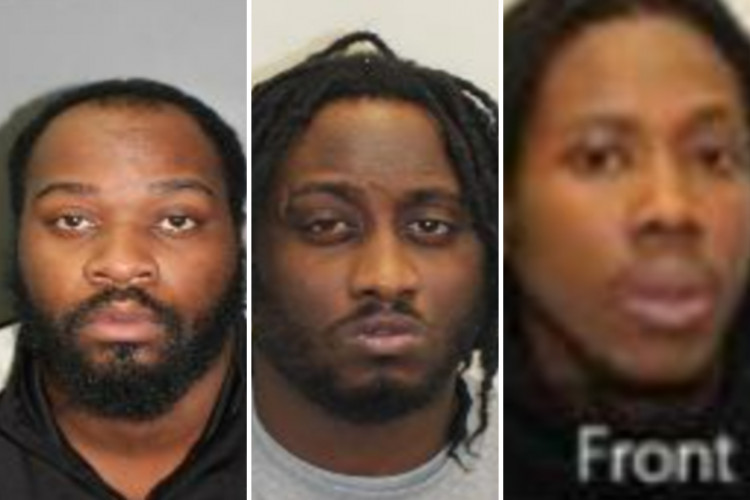 (Left to right) Jeremiah Jackson, Kayon Bhola and Paul Maxwell were all jailed for raping a 13-year-old girl on 30 September 2023 (credit: Met Police).