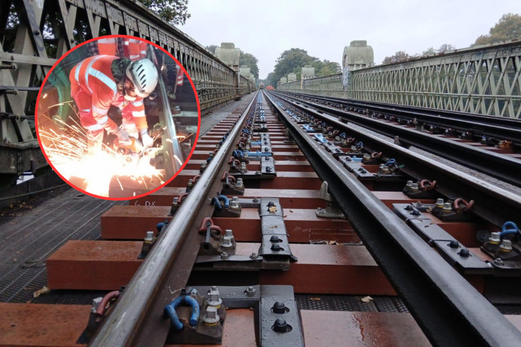Network Rail has installed new timbers on Kew Bridge Railway to improve train reliability (credit: Network Rail).