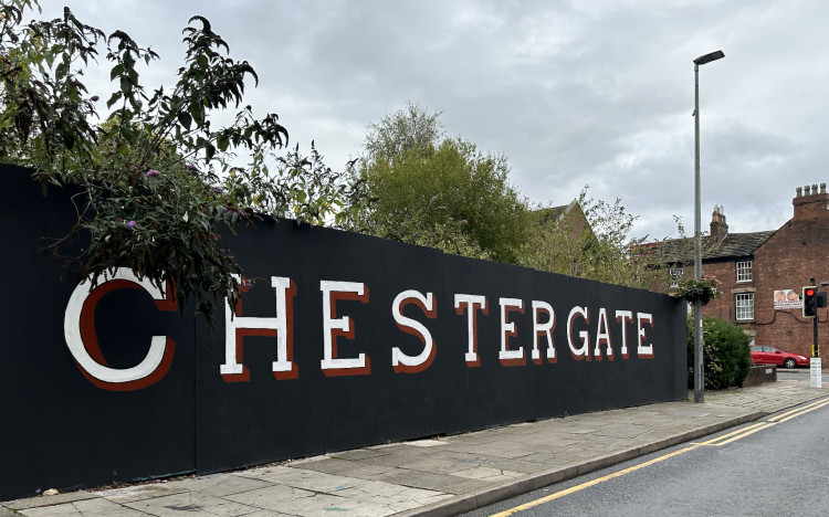 The new Chestergate mural, Macclesfield. (Image - Macclesfield Nub News) 