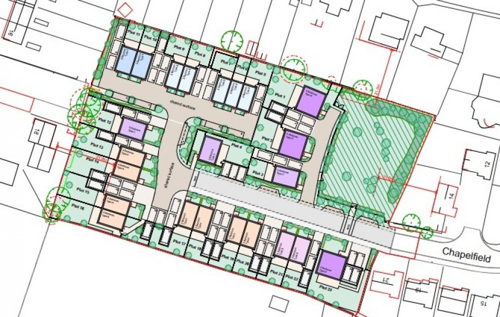 Plans For 23 Homes On Chapelfield In Oakhill. CREDIT: Noma Architects