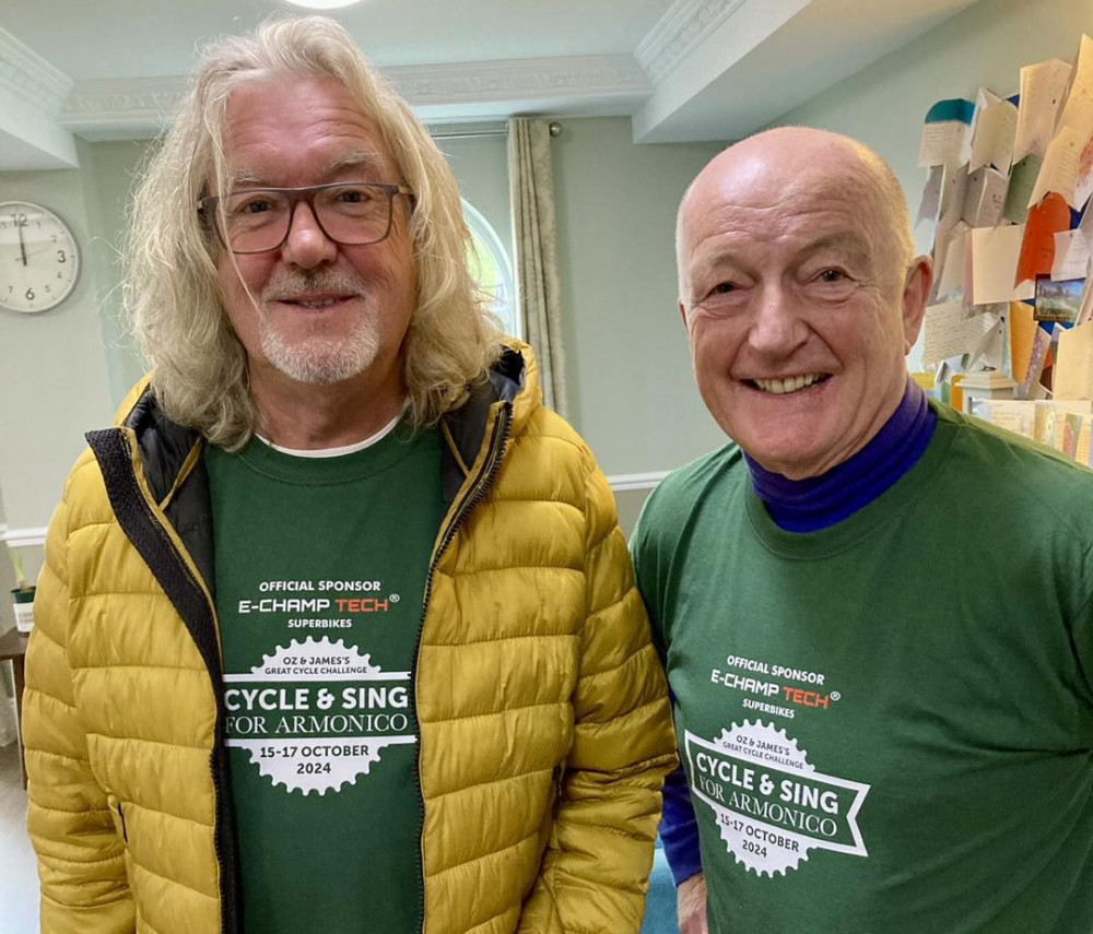 James May and Oz Clarke at Alveston Leys Care Home (image via Bupa)