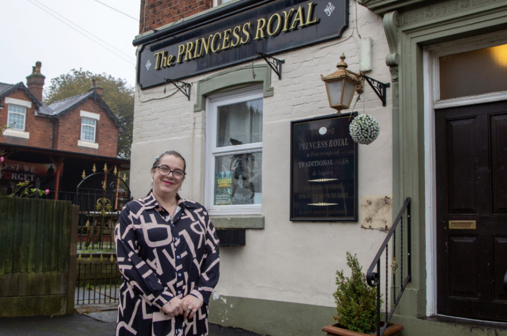 Pub Manager, Claire Walker outside The Princess Royal (Star Pubs).