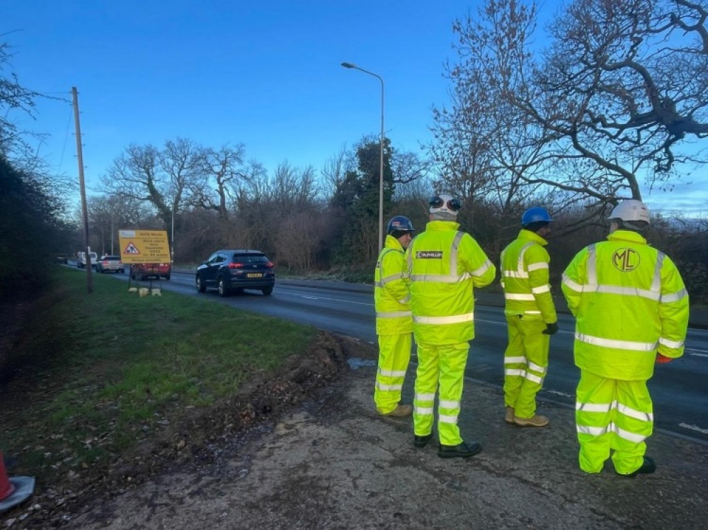 Works along the Birmingham Road continue (image via WCC)