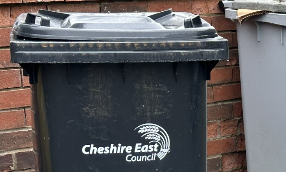 A black bin in Macclesfield, Cheshire. (Image - Macclesfield Nub News)