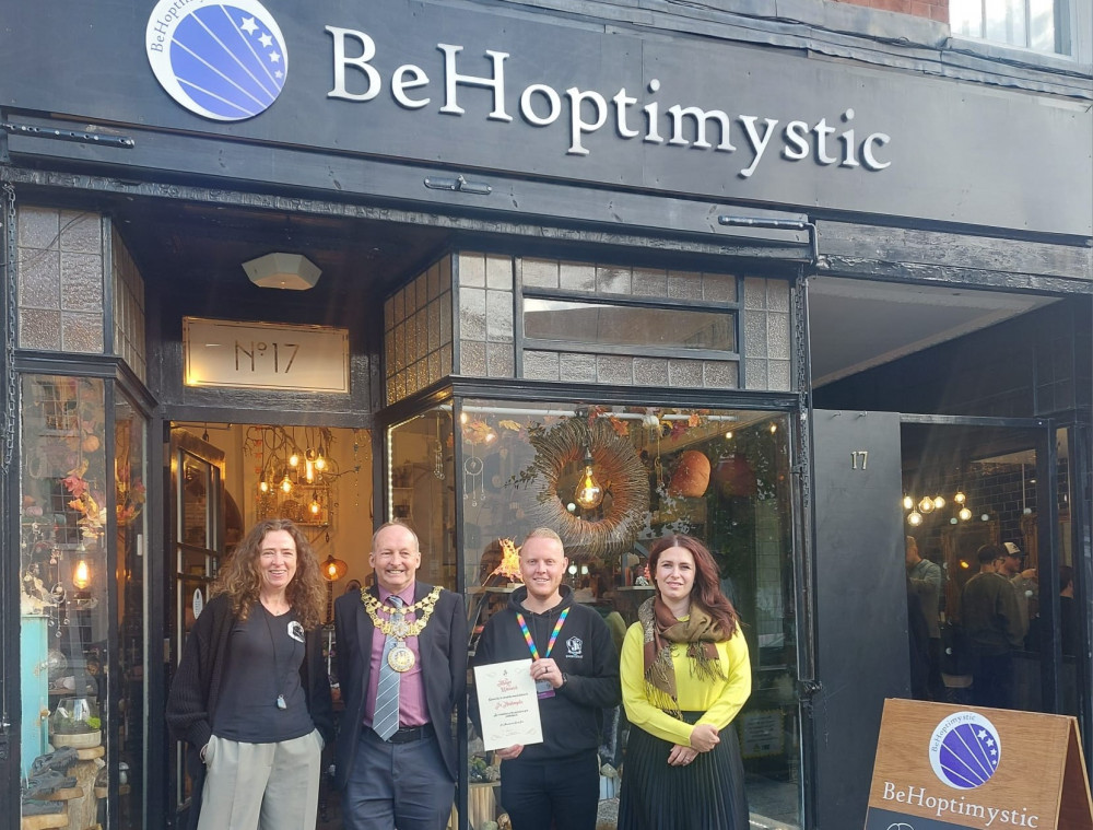 Katy Saunders, founder of BeHoptimystic; Mayor of Warwick, Cllr Dave Skinner; Jamie Walker, director at CJ’s Events; Warwick Town Centre Manager Kelly Scott(image supplied)