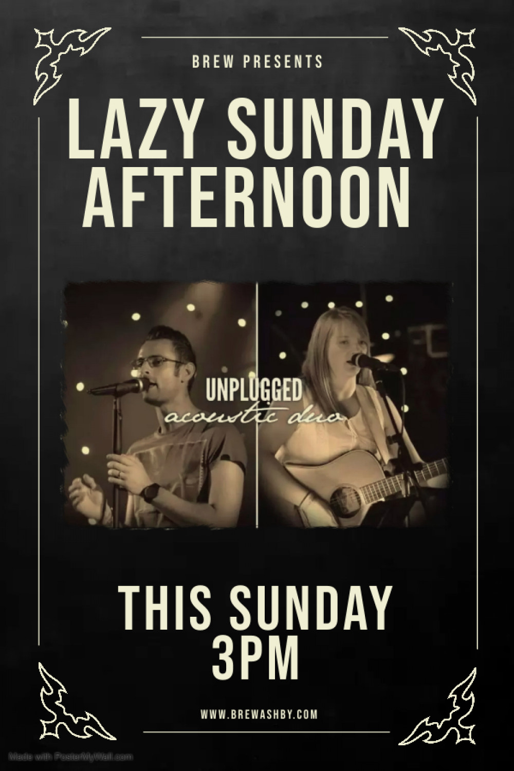 Lazy Sunday Afternoon Acoustic Session with Unplugged Duo at Brew, 106B Market Street, Ashby-de-la-Zouch