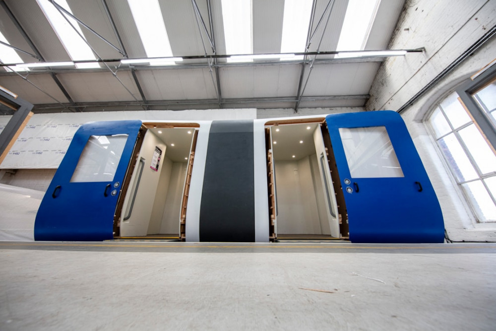 A mock up of the HS2 carriages (image via HS2)