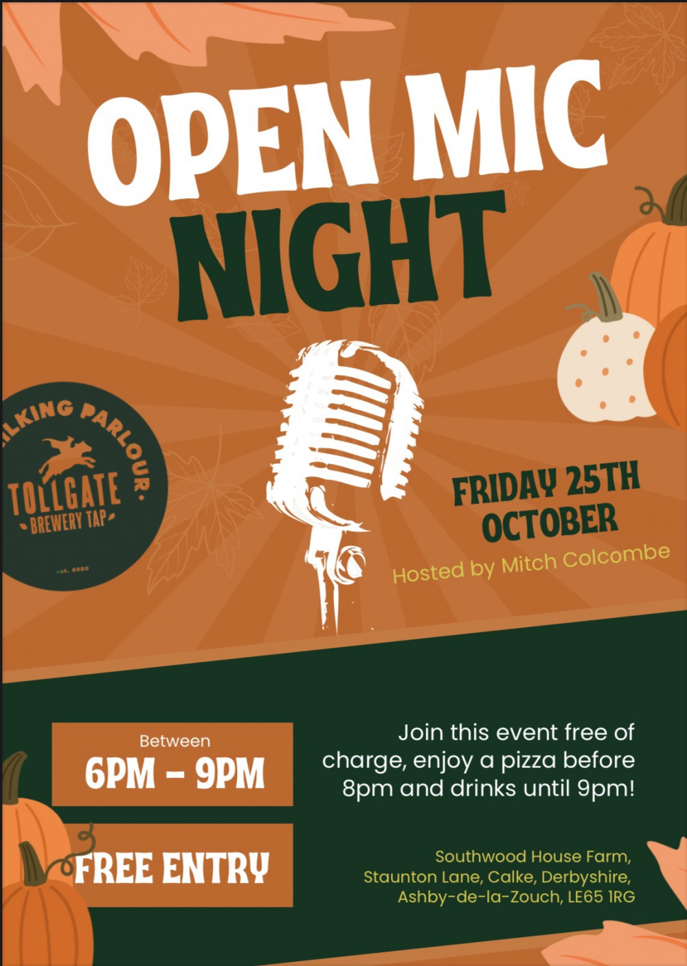 Open Mic Night at the Milking Parlour, Calke, near Ashby de la Zouch