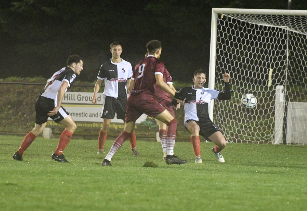 Harry Rutty (Right) makes a timely interception (Photo: Colin Andrews) 