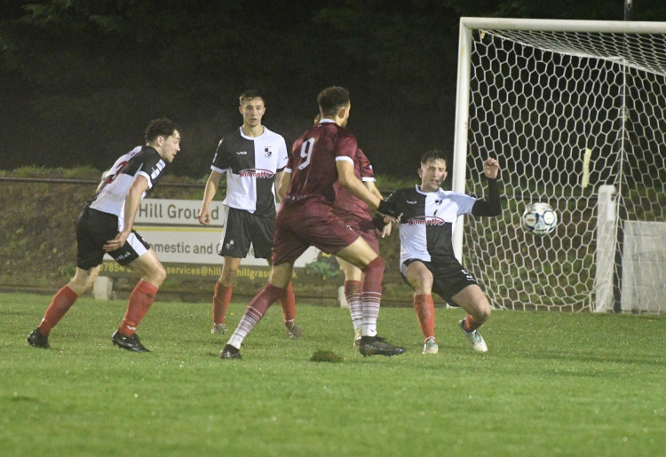 Harry Rutty (Right) makes a timely interception (Photo: Colin Andrews) 