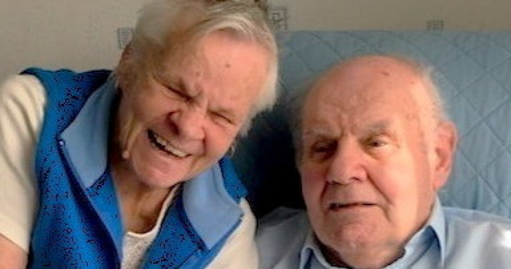 Ruby Brown, 88, and Max Parfitt, 86, now both live at Catherine House Care Home (image via SWNS)