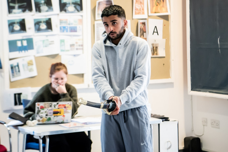 Usaamah Ibraheem Hussain during rehearsals of Guards at the Taj which opens this weekend (credit: Lidia Crisafulli).