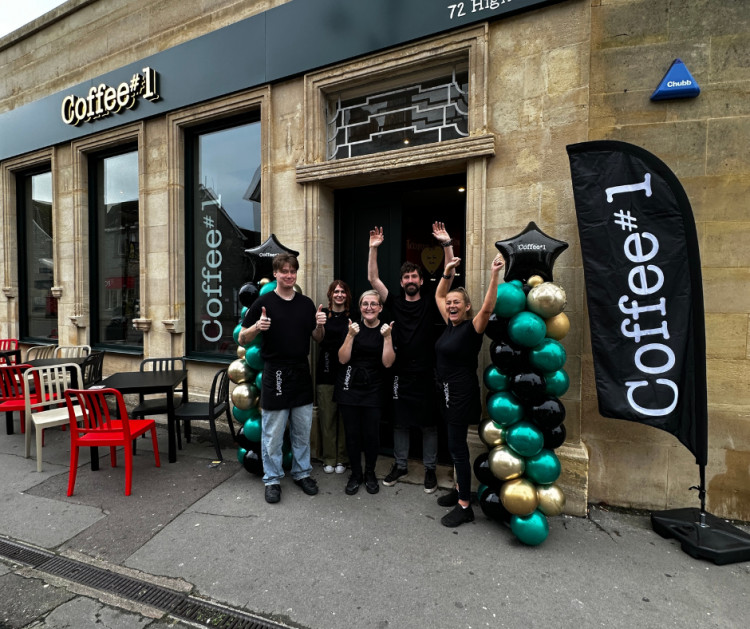The team at the opening of Coffee #1 in Street (supplied) 