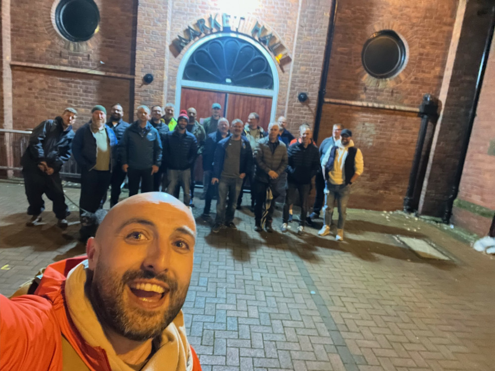 Dave with some of the group on a recent walk around Sandbach. (Photo: Dave Carter) 