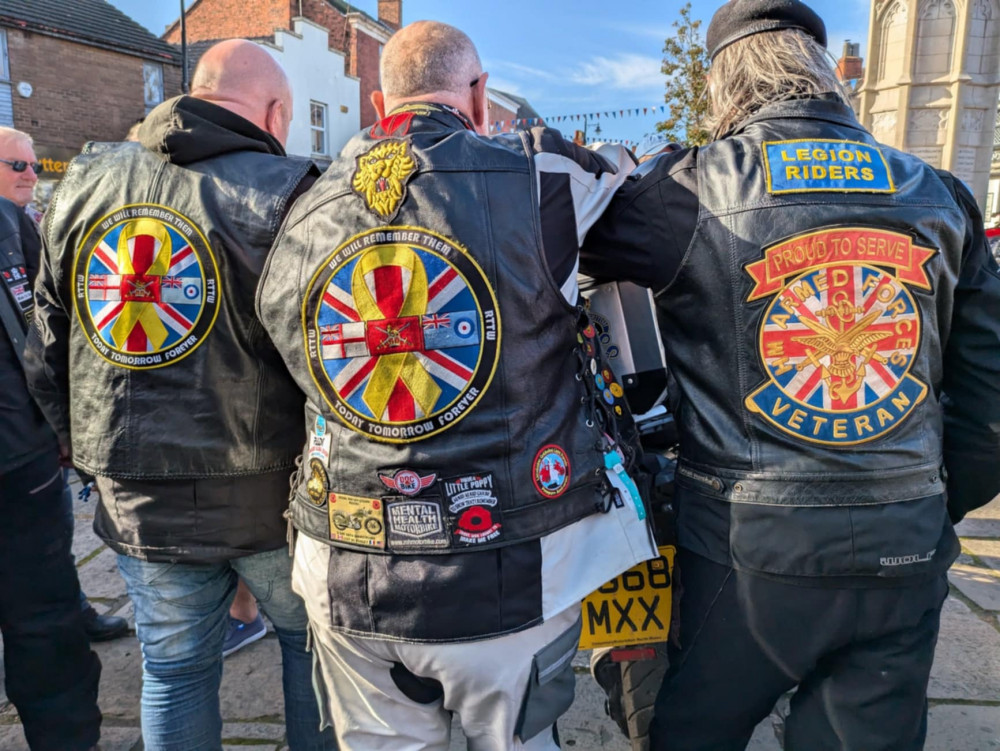 Three bikers from the Royal British Legion's Riders Branch at the launch of this year's poppy appeal. .  (Photo: Nub News)