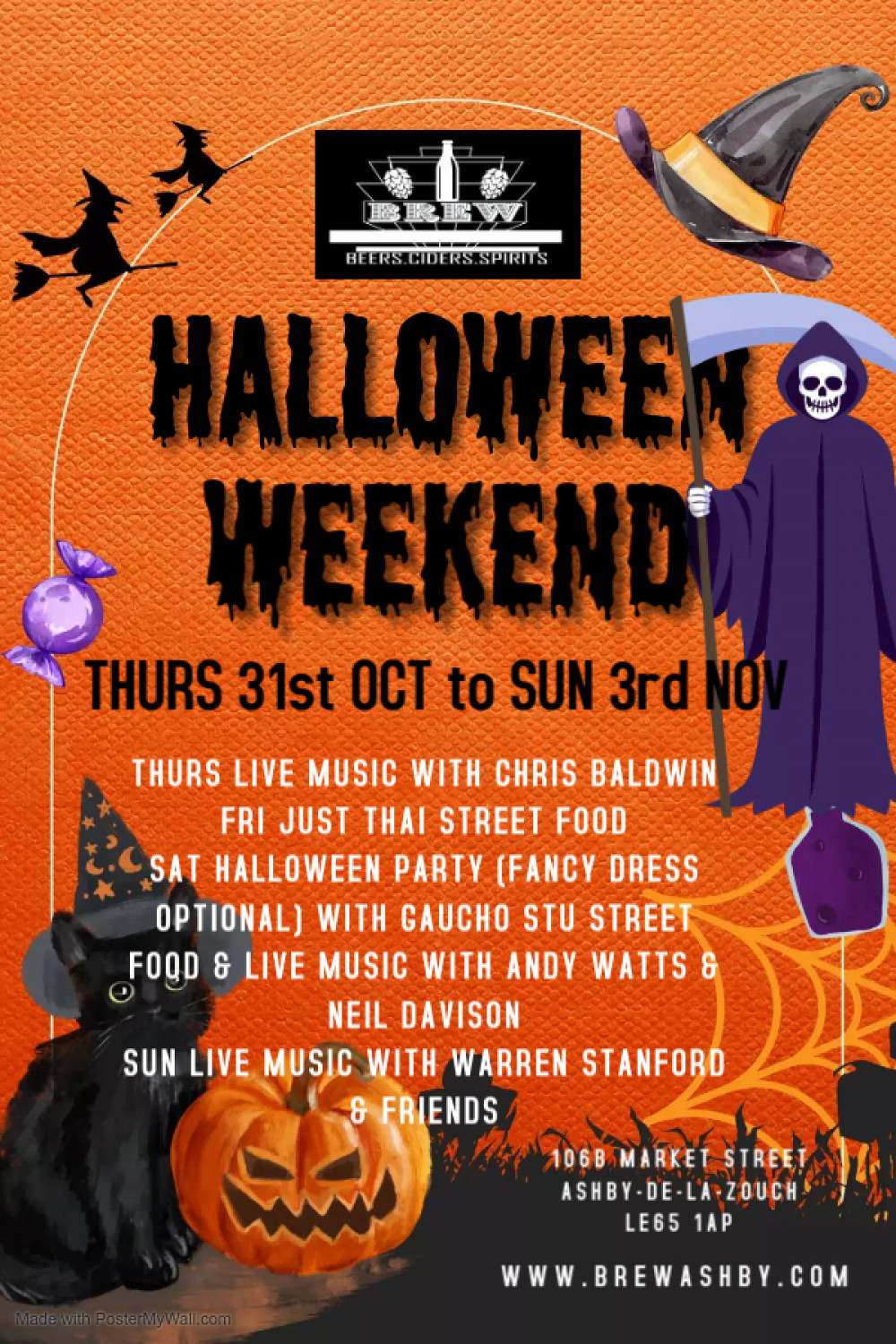 Halloween Party Weekend at Brew - at Brew, 106B Market Street, Ashby-de-la-Zouch