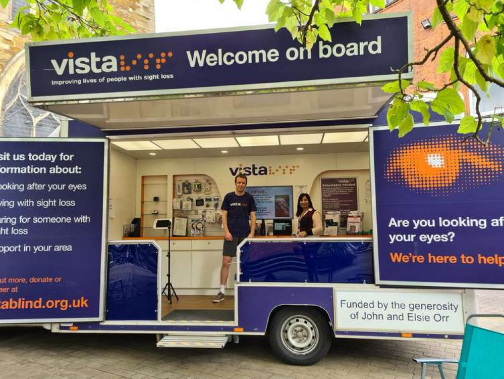 Ben Booth from Fone Booth and Sheela Solanki, Prevention and Inclusion Services Co-ordinator at Vista