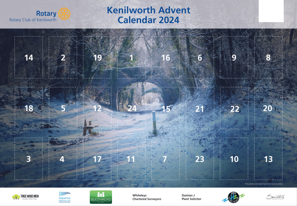 The design for the 2024 Kenilworth Rotary Advent Calendar (image via Kenilworth Rotary)