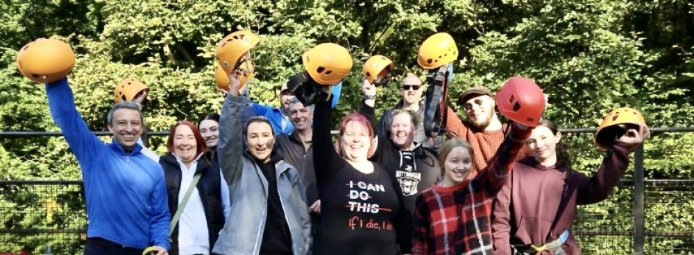 Fishers staff took part in an abseil for charity in the Peak District. Photo: Supplied